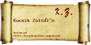 Kucsik Zoltán névjegykártya